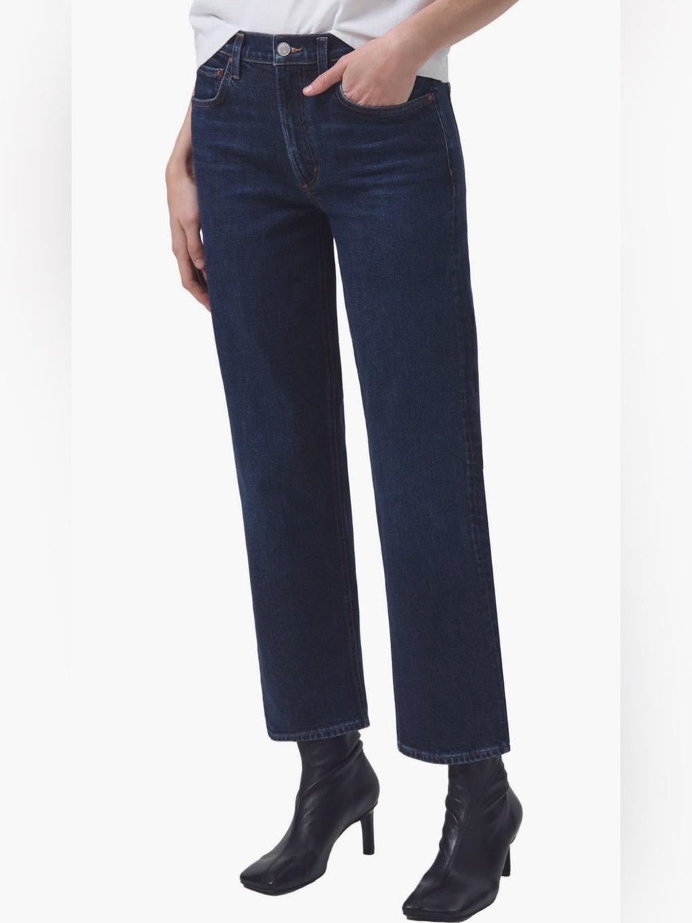 NWT Agolde Dark Indigo Straight Leg Jeans